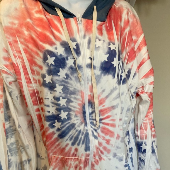 Blumin Apparel Jackets & Blazers - Zip Hoodie  Red/White/Blue